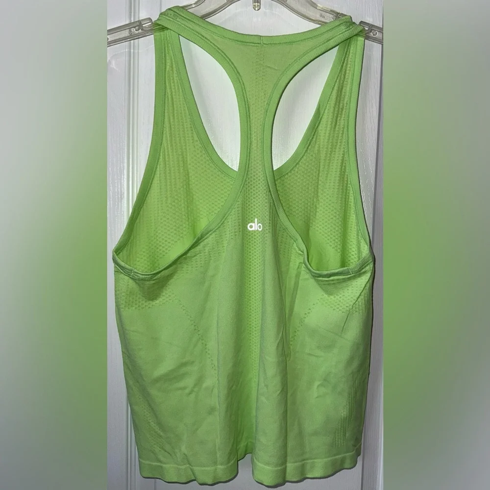 ALO Yoga Neon Green Seamless Essential Tank Size XS